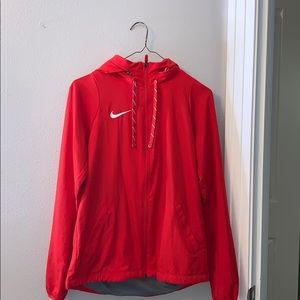 Red Nike zip up with hood